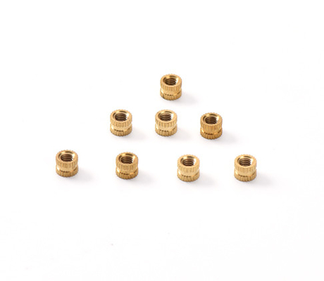 ইনজেকশন ছাঁচনির্মাণ ব্রাস Knurled থ্রেড সন্নিবেশ বাদাম সীসা বিনামূল্যে কপার