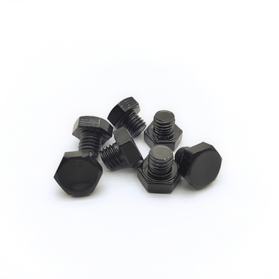 M8x1.25mm স্টেইনলেস স্টীল হেক্স বোল্ট 12.3mm কালো ইলেক্ট্রোপ্লেটেড