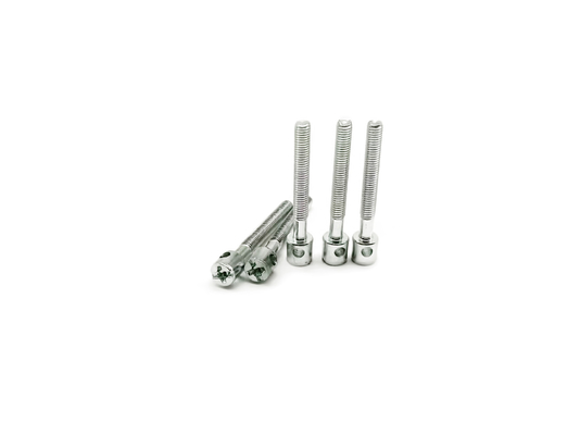 Galvanized কার্বন ইস্পাত মেশিন স্ক্রু M3x25 স্যান্ডব্লাস্টিং একক গর্ত