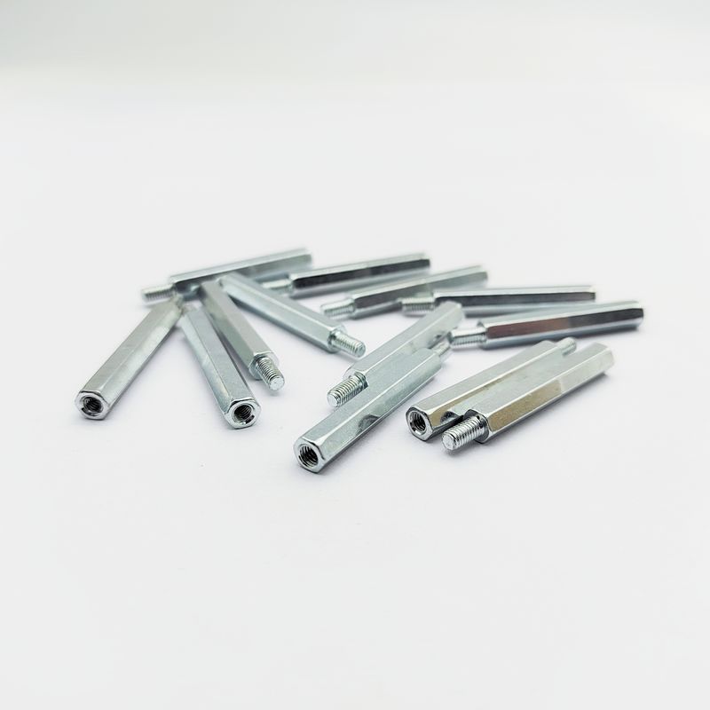 A4-80 স্টেইনলেস স্টীল হেক্স স্ট্যান্ডআফ এম 3-এম 8, 31 মিমি দৈর্ঘ্য, নীল-জিংক লেপ