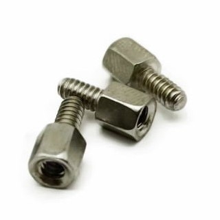 10.8mm পোলিশ হেক্স #4-40 হেড স্টীল স্ট্যান্ডঅফ স্ক্রু স্টেইনলেস স্টীল হেক্সাগোনাল একক স্ট্যান্ডঅফ স্ক্রু